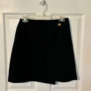 Loft black wrap skirt with gold button size 2